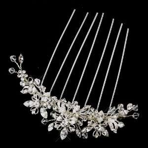  Silver Crystal Vintage Bridal Hair Comb Jewelry