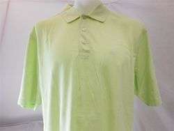 New Mens Ashworth Cotton Stripe Golf Polo NWT Lime Green Mens Size X 