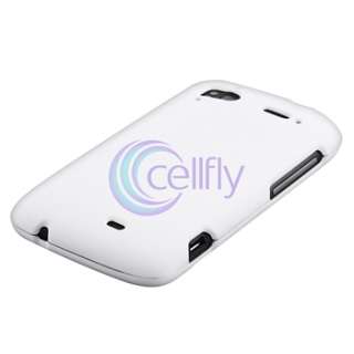 White Hard Skin Cover Case+Privacy Screen Protector for HTC Sensation 