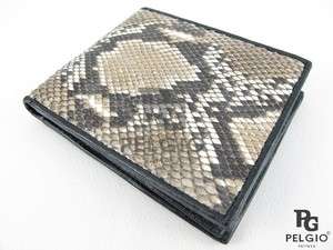 PELGIO New Genuine Python Snake Skin Leather Mens Wallet Natural Free 