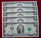 Uncirculated US $2 Two Dollar Bills Consecutive Serial # 2003 