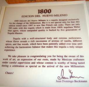 1800 Edicion Nuevo Milenio Anejo Tequila Grand Reserva 205/288  