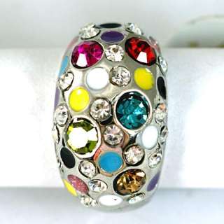   Sphere Style Colorful CZ Diamante Cocktail Ring Fashion Jewelry  