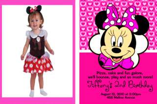 Personalized Minnie Mouse Photo Birthday Invitation  