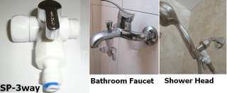 Option E 1/2 Bathroom faucet shower head 3 way quick adapter
