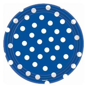   Party By Amscan Blue Polka Dot Banquet Dinner Plates 