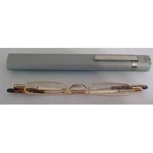  Optical Reading Glasses with Case Ultra Thin Compact Gold 