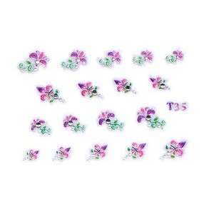   Fuchsia Fleur de lis/Floral Rhinestone Nail Stickers/Decals Beauty