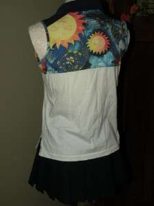 Head Navy White Sun Print Tennis Top Skirt Set Outfit S 0 2 EUC High 