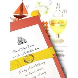  Wedding Invitations Kit Papaya Orange with Yellow 