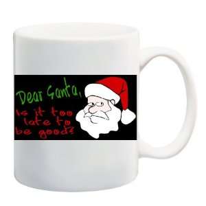  DEAR SANTA, IS IT TOO LATE TO BE GOOD? Mug Coffee Cup 11 