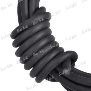 2m Black Rubber Cord Thread Wire Findings For Bracelet Necklace 3x3mm 