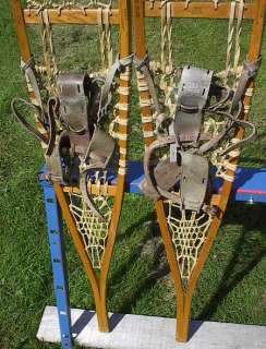 VINTAGE TUBBS Indian Snowshoes 57x10 Snow Shoes GREAT  