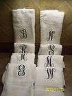 PERSONALIZED MONOGRAM TOWEL HAND GUEST WHITE 17 X 27