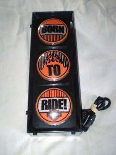HARLEY DAVIDSON Born To Ride Lighted Sign Traffic Stop Light Lamp Wall 