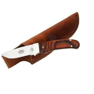   Skinning Knife with Leather Sheath, Cocobola Wood
