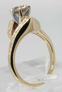 UNIQUE .70CT CHAMPAGNE ROUND DIAMOND CHANNEL 14K YG ENGAGEMENT RING $ 