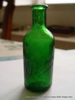 Antique Green Palmer Perfume Cologne Bottle Vintage Glass  