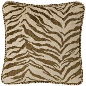  Brown & White Zebra 18 Square Pillow