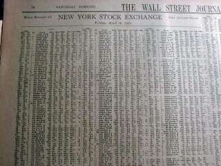 Wall Street Journal newspapers 1929 & 1931 Before & After STOCK 