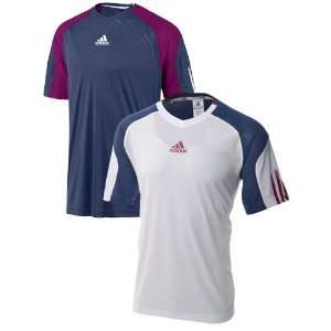  Adidas Edge Mens Climacool Tennis T Shirt   Navy / White 