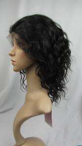 10 1b# india remy human hair deep wave full lace wig  