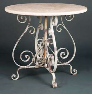 Travertine Dining Table with Hand Forged Wrought Iron Base  