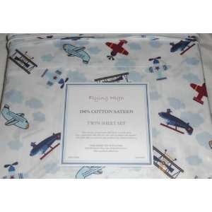 Hillcrest Airplanes Flying High Twin Sheet Set 
