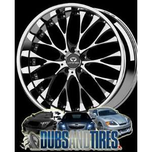 20 Inch 20x10 LORENZO wheels WL27 Chrome w/ Gloss Black WINDOWS wheels 