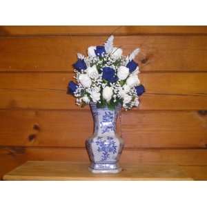  Porcelain Vase Floral Arrangement (Vase 11tall 20 to Top 