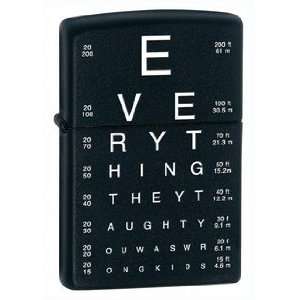  Eye Chart Zippo Lighter, Black Matte Health & Personal 