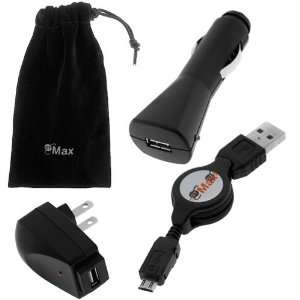  GTMax Black Universal Mesh Case + USB Car Charger Adapter + USB 