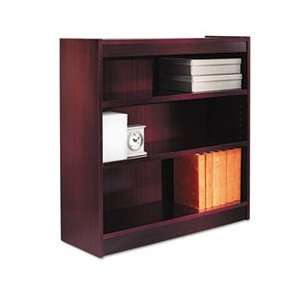  Square Corner Bookcase, Wood Veneer, 3 Shelf, 35 3/8w x 11 