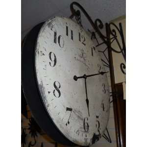   Double Sided French Provincial Wall Clock w/ Bracket: Home & Kitchen